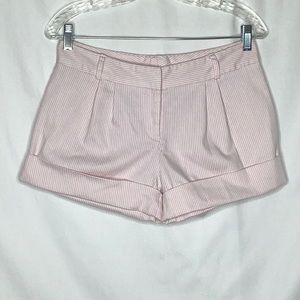 Pinstriped Pink And White Shorts Size M